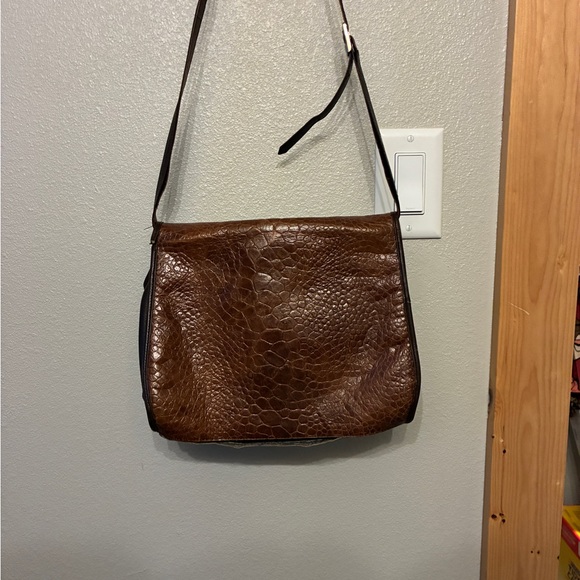 Emilio Pucci Vintage Shoulder Purse Bag Leather Croc Design with Gold Hardware - Picture 10 of 12